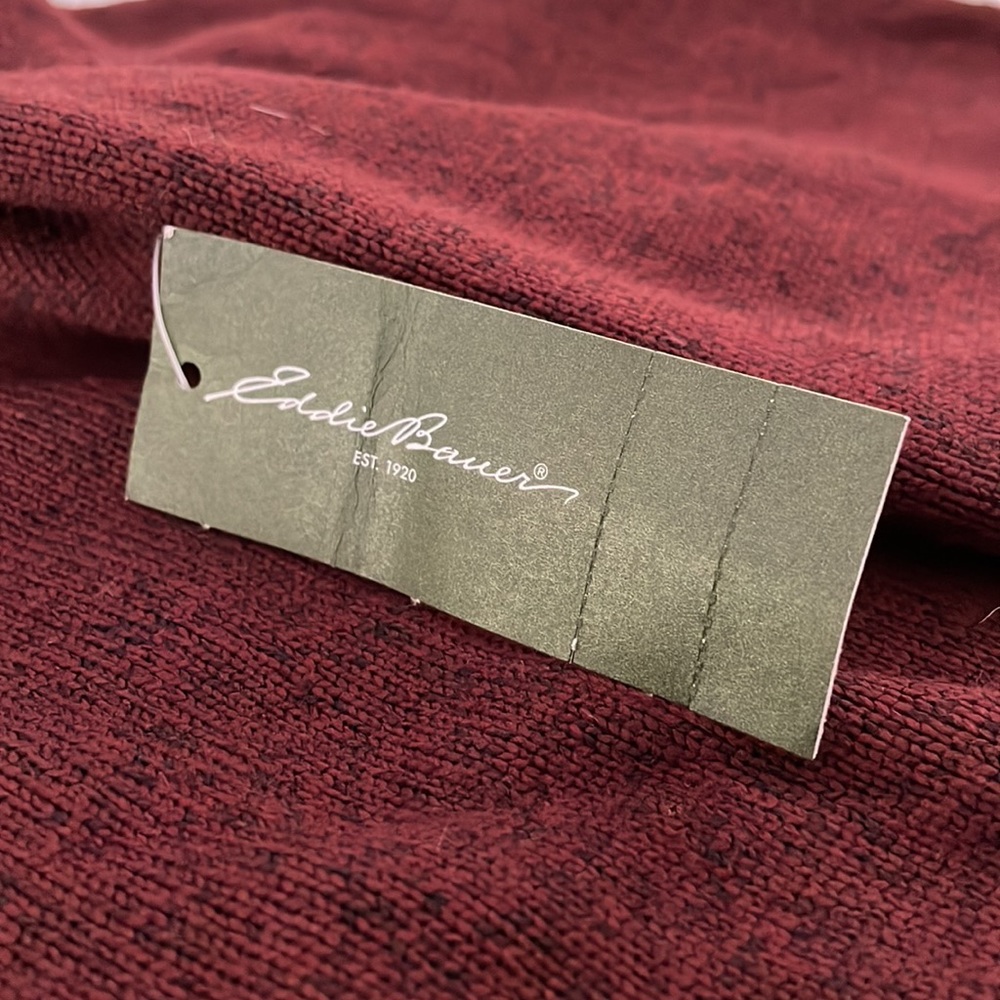 NWT Eddie Bauer quarter zip fleece sweater in maroon. 100% polyester. Men’s XL. - Picture 8 of 11